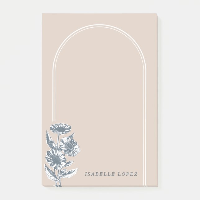 Bloco De Notas Notas de Posto Personalizadas do Arch Floral Vinta (Frente)