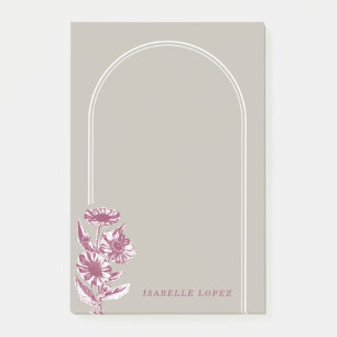 Bloco De Notas Notas de Posto Personalizadas do Arch Floral Vinta