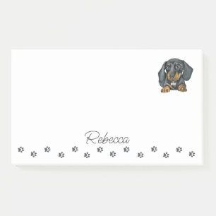 Bloco De Notas Notas de Posto personalizadas do cão de salsicha D