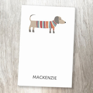 Bloco De Notas Notas de Posto personalizadas do cão de salsicha D