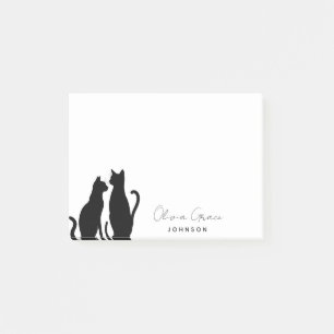 Bloco De Notas Notas de Posto Personalizadas do Cat Silhouette El