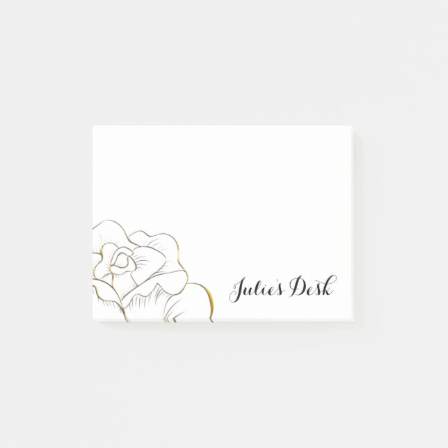 Bloco De Notas Notas de Posto personalizadas do Rosa Dourado (Frente)