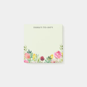 Bloco De Notas Notas de Posto Personalizadas Floral para Fazer