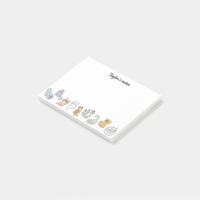 Bloco De Notas Notas de Posto personalizadas para gatos-gato (Inclinado)
