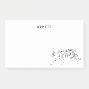 Bloco De Notas Notas de posto personalizadas, preto e branco, Tig