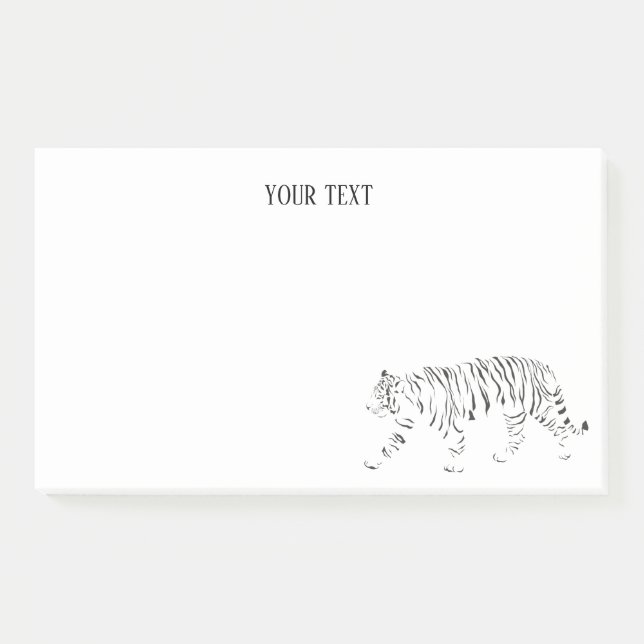 Bloco De Notas Notas de posto personalizadas, preto e branco, Tig (Frente)