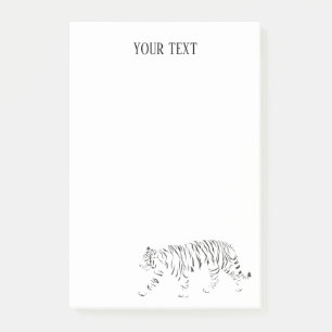 Bloco De Notas Notas de posto personalizadas, preto e branco, Tig
