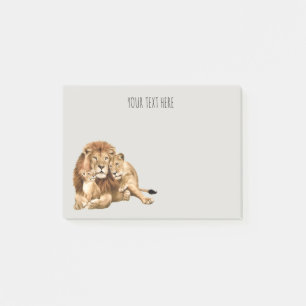 Bloco De Notas Notas de Posto Personalizado da Família Lion