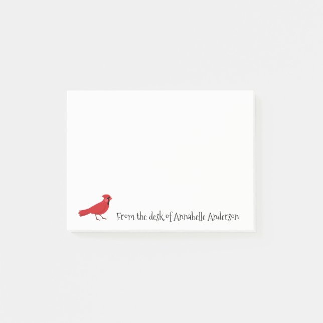 Bloco De Notas Notas de Posto Personalizar Cardeal (Frente)