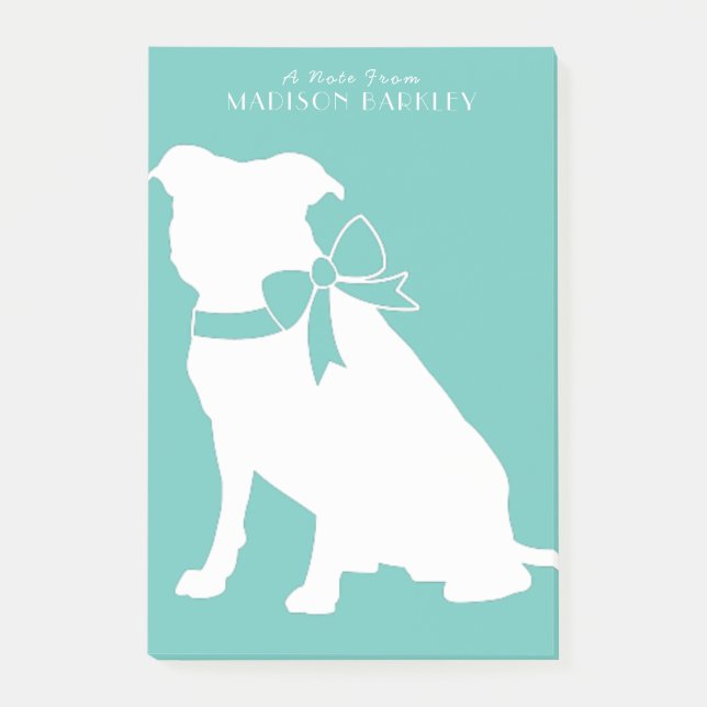 Bloco De Notas Notas de Posto Pit Bull Dog Puppy Pitbull (Frente)