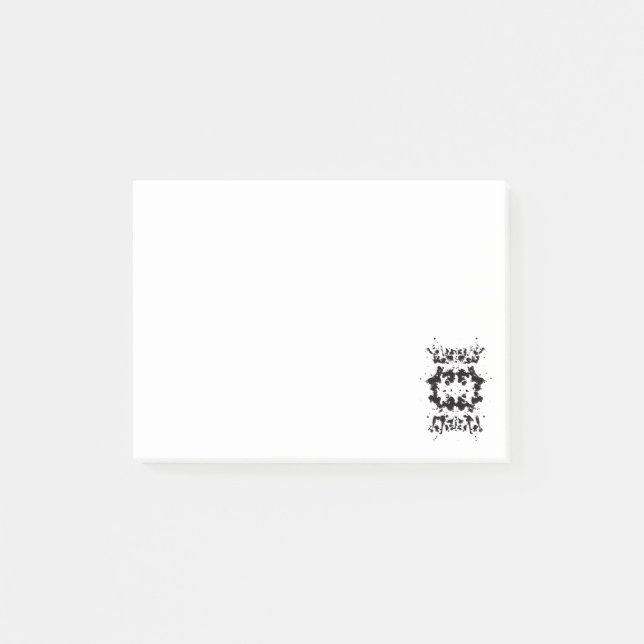 Bloco De Notas Notas de Posto preto e branco do Splatter (Frente)