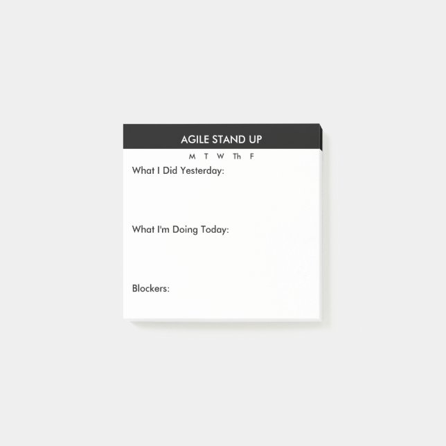 Bloco De Notas Notas de Preparação do Agile Stand-Up (Frente)