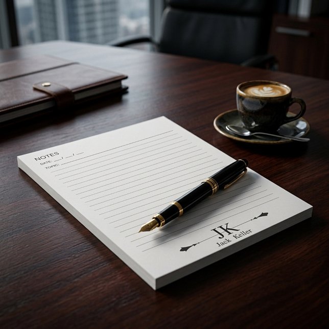 Bloco De Notas Notas de reunião de data personalizadas minimalist (Criador carregado)
