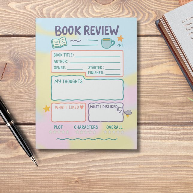 Bloco De Notas Notas de Revisão do Livro Lendo Registro Reservar  (Criador carregado)