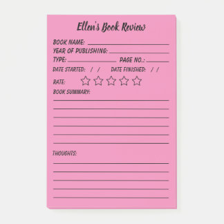 Bloco De Notas Notas de Revisão e Informações do Livro Personaliz