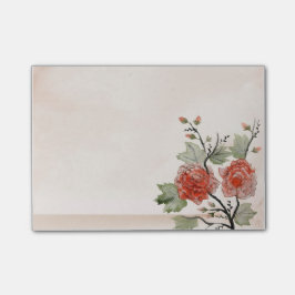 Bloco De Notas Notas de Rosa vermelha Post-it® do Vintage 4 x 3