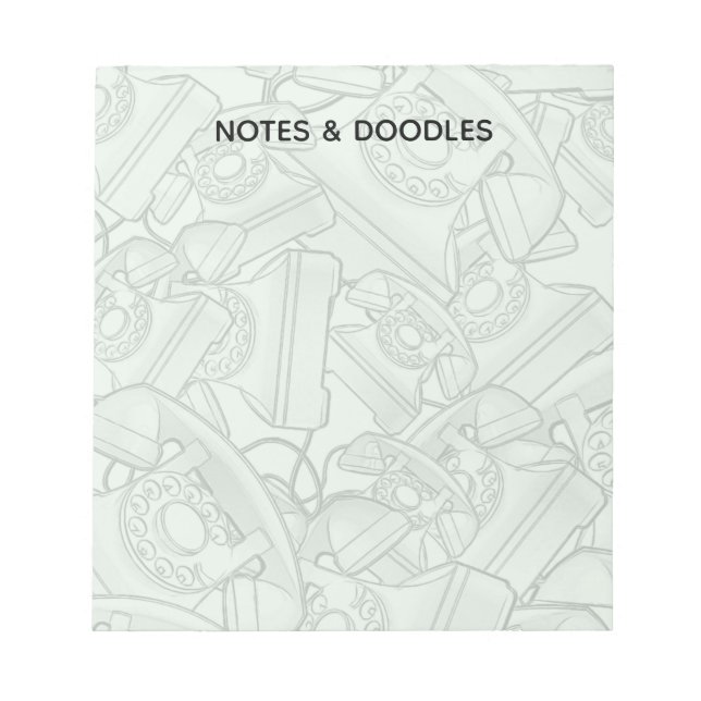 Bloco De Notas Notas de Telefones Retrô e Doodle (Frente)