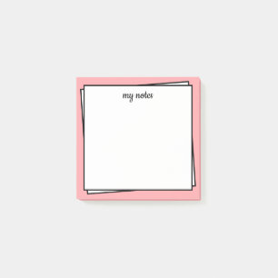 Bloco De Notas Notas de TI Poste, cor-de-rosa, ultra-minimalista