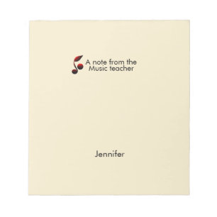 Bloco De Notas Notas de um professor de música adiciona nome text