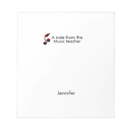 Bloco De Notas Notas de um professor de música adiciona nome text