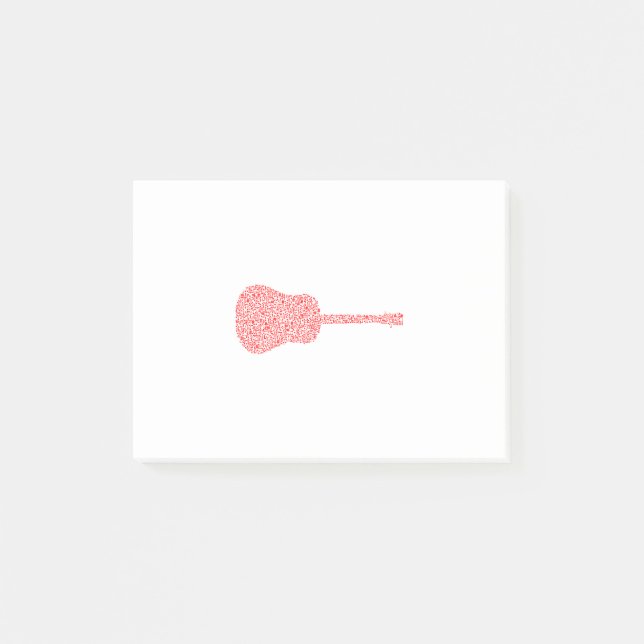 Bloco De Notas Notas de Violão em Vermelho (Frente)