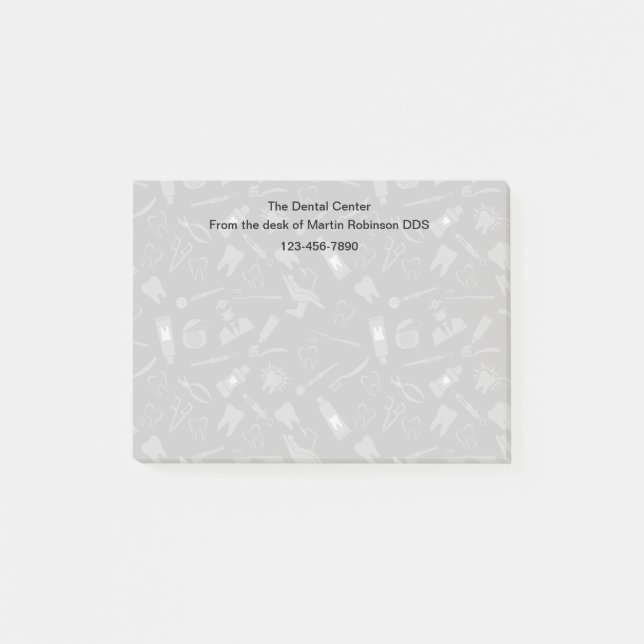 Bloco De Notas Notas do Dentist Pattert Office Sticky (Frente)