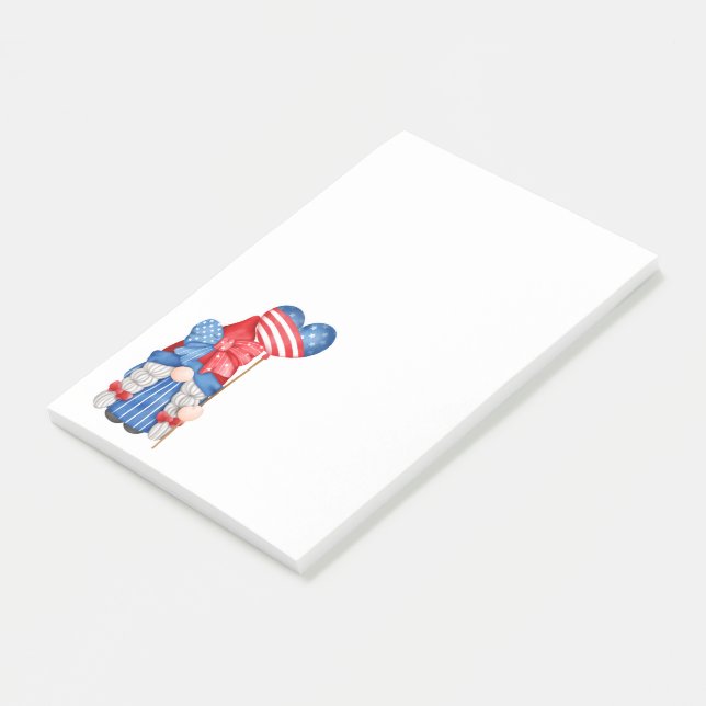 Bloco De Notas Notas do Gnome do Dia da Independência (Inclinado)