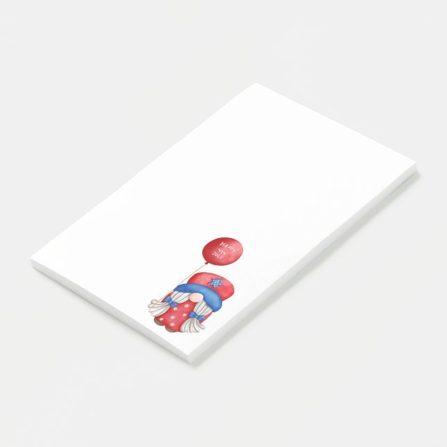 Bloco De Notas Notas do Gnomo do Dia da Independência (Inclinado)