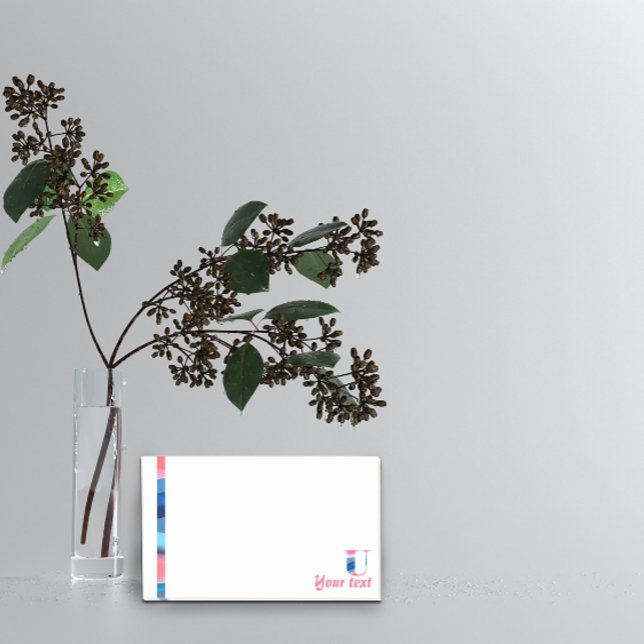 Bloco De Notas Notas do gradiente azul coral monograma inicial (Criador carregado)