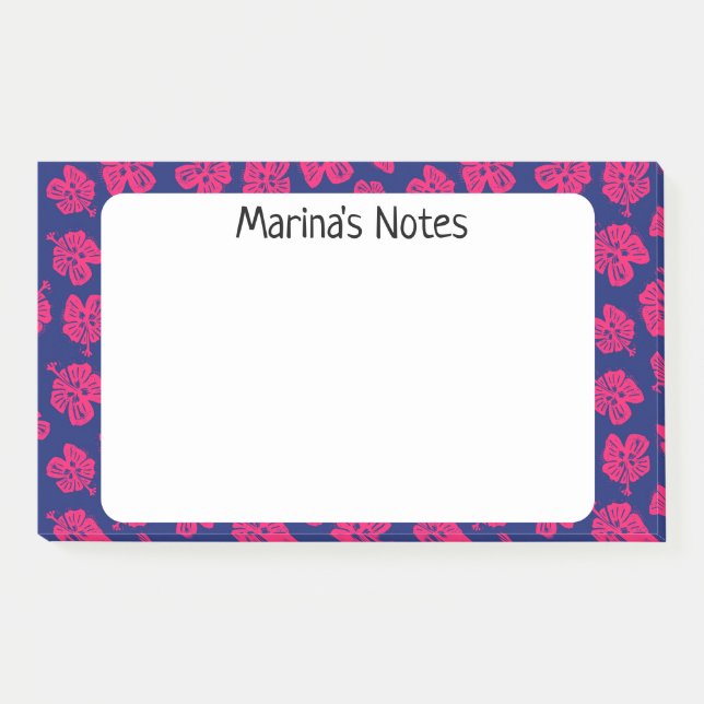 Bloco De Notas Notas do Happy Hibiscus Flower Personal Post-it® (Frente)