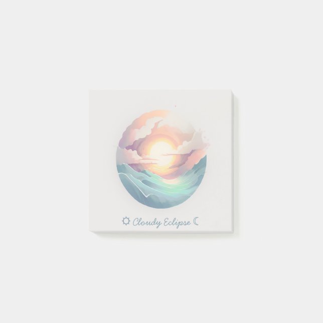Bloco De Notas Notas do logotipo Cloudy Eclipse (Frente)