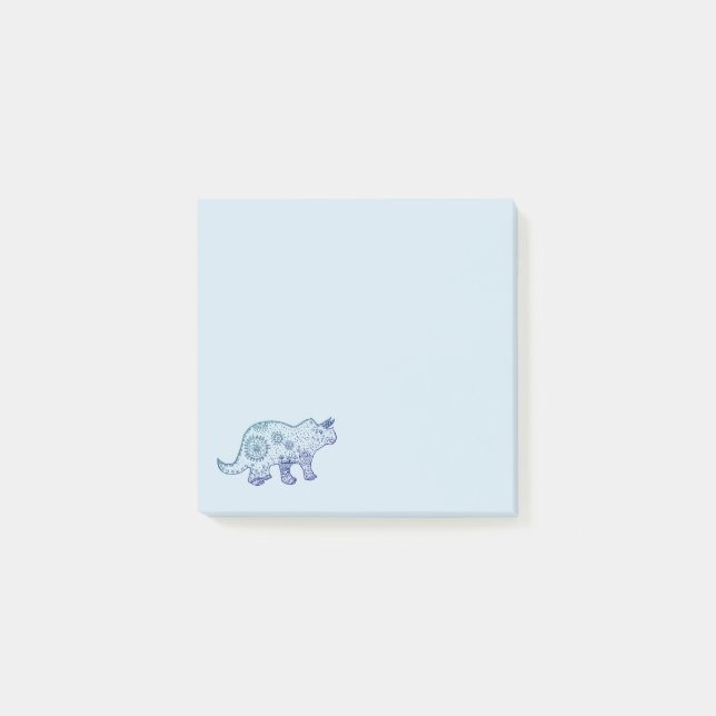 Bloco De Notas Notas do Mandala Dinosaur Art Post-it® (Frente)