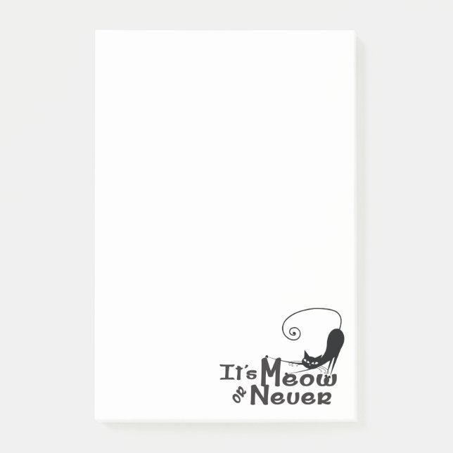 Bloco De Notas Notas do MEOW ou Nunca Cat Post-it® (Frente)