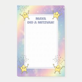 Bloco De Notas Notas do Mitzvah Personalizado Stars do Arco-Íris