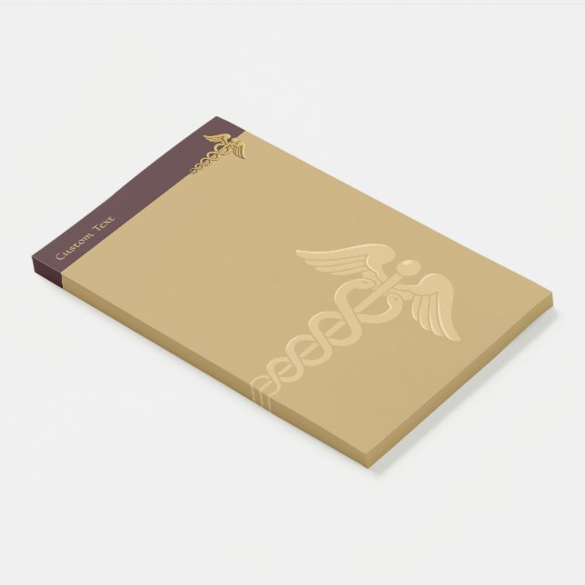 Bloco De Notas Notas do ouro Double Cobra Caduceus (Inclinado)