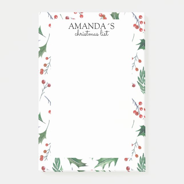 Bloco De Notas Notas do padrão de Natal (Frente)