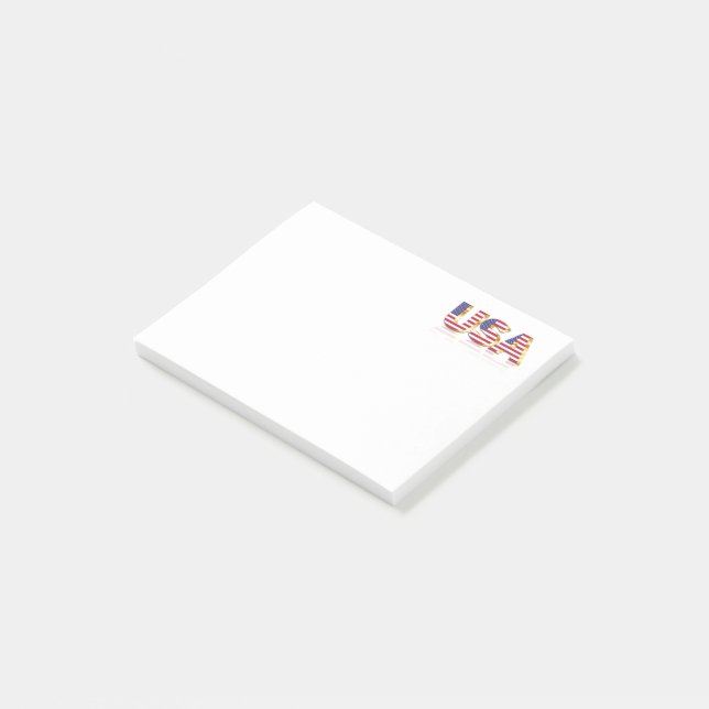 Bloco De Notas Notas do Patriotic USA Flag Post-it® (Inclinado)