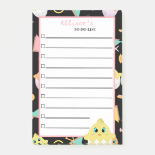 Bloco De Notas Notas do Pintinho de Bebê Preto Peekaboo
