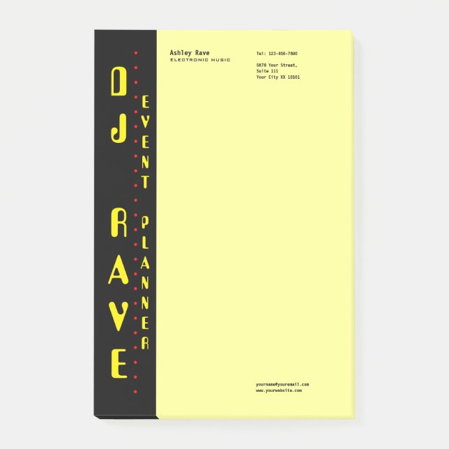 Bloco De Notas Notas do Planejador de Eventos DJ (Frente)