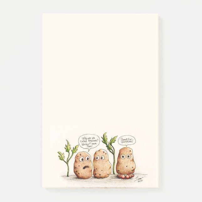 Bloco De Notas Notas do Posto Engraçado Potatoe Pun (Frente)