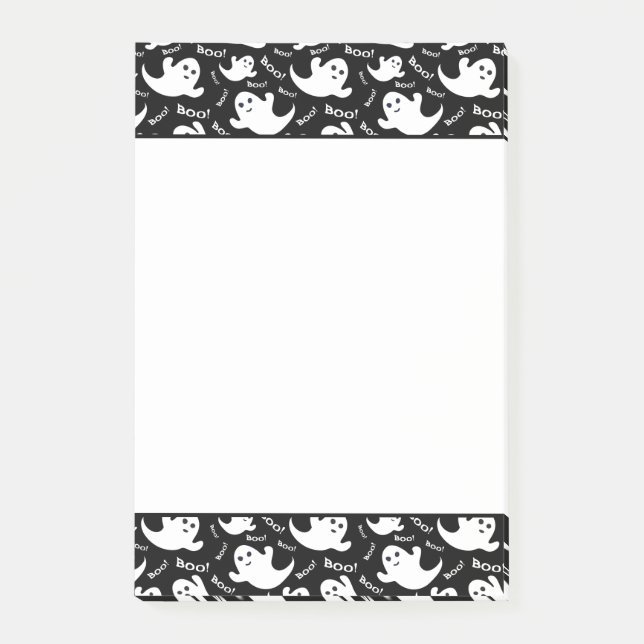 Bloco De Notas Notas do Posto Halloween Boo Ghosts (Frente)