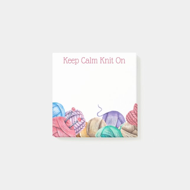 Bloco De Notas Notas do Posto Knit Crochet Yarn (Frente)