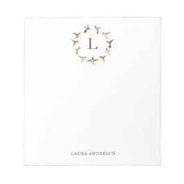 Bloco De Notas Notas do Posto Monograma Hummingbird