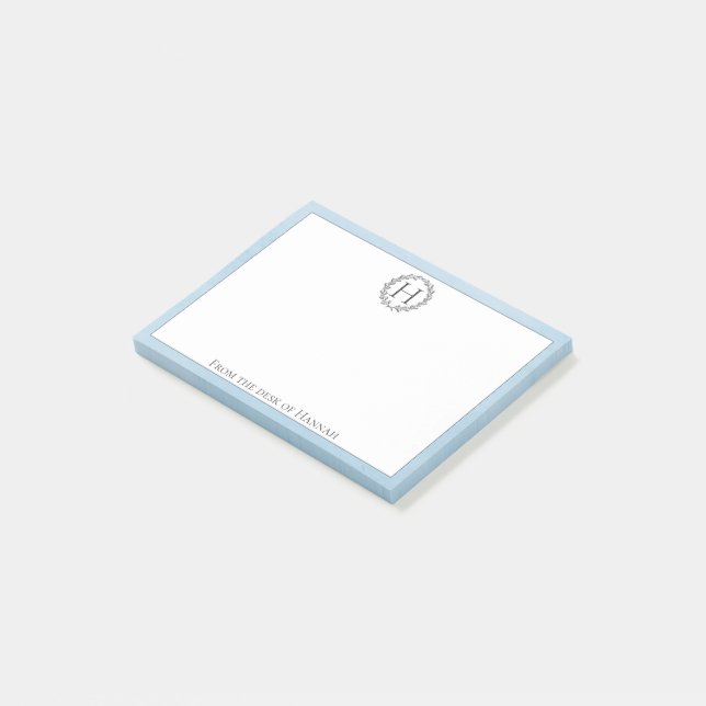 Bloco De Notas Notas do Posto Monograma Vermelhos (Inclinado)