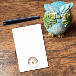 Bloco De Notas Notas do Professor Coruja Sob um Arco-íris