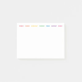 Bloco De Notas Notas do Rainbow Days of the Week Post-it®