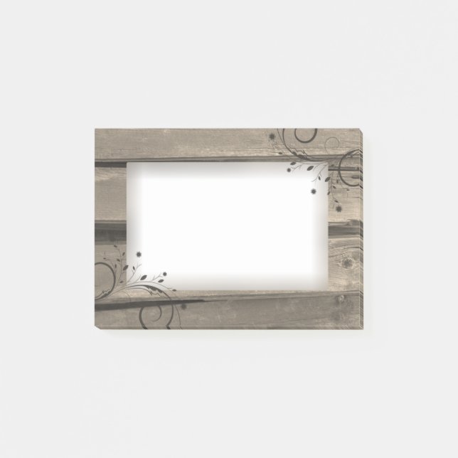Bloco De Notas Notas do Rustic Barn Wood Post-it® (Frente)