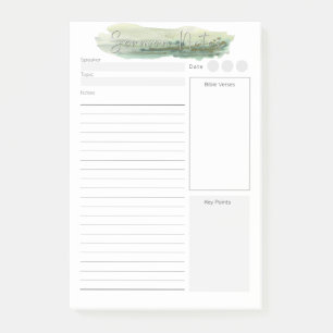 Bloco De Notas Notas do Sermon Personalizado