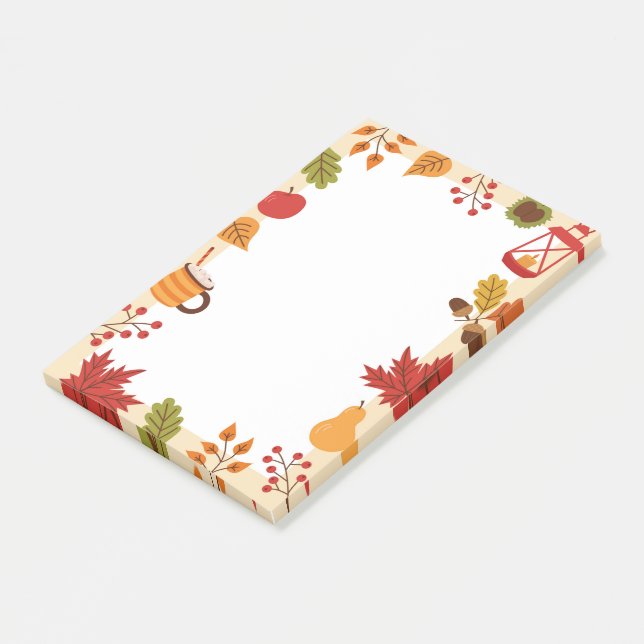 Bloco De Notas Notas dos Elementos do outono (Inclinado)