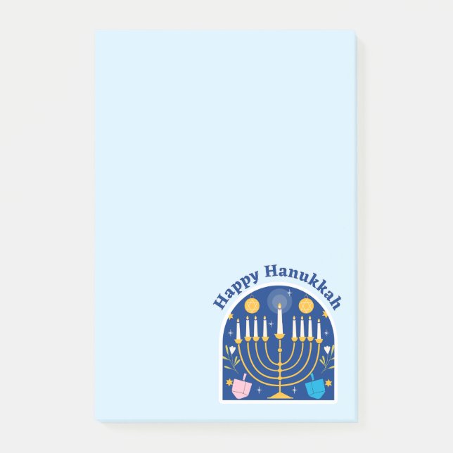 Bloco De Notas Notas Festivas de Férias Feliz Hanukkah (Frente)